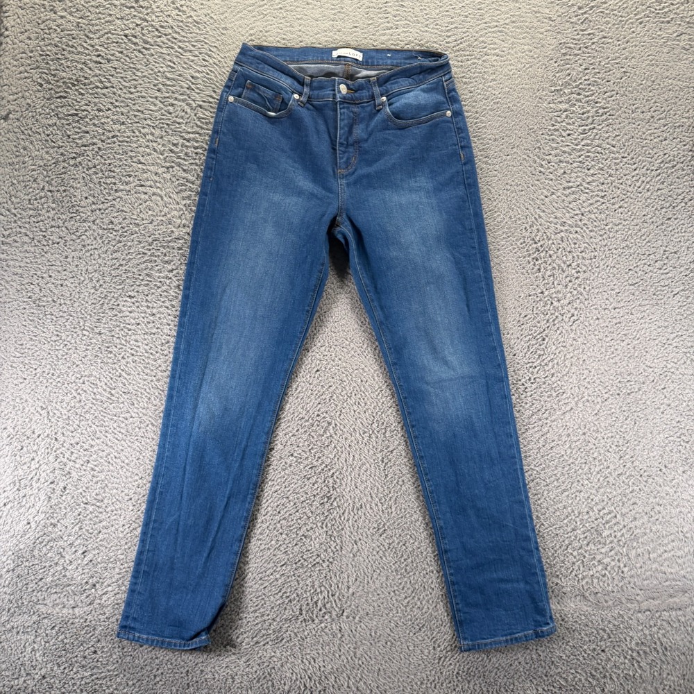 Loft Jeans Women 4 Blue Cotton Denim Straight Girlfriend Workwear Travel Stretch